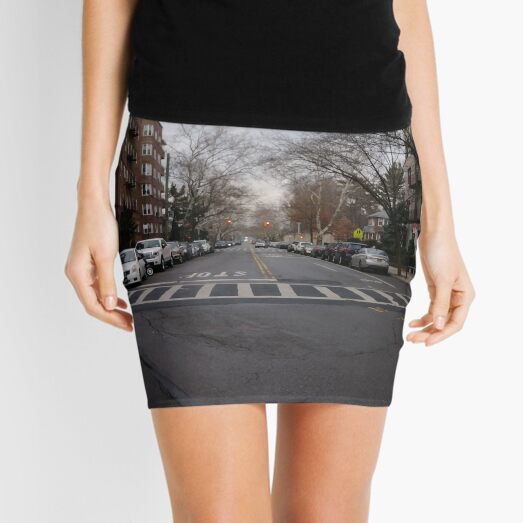 Street, City, Buildings, Photo, Day, Trees Mini Skirt