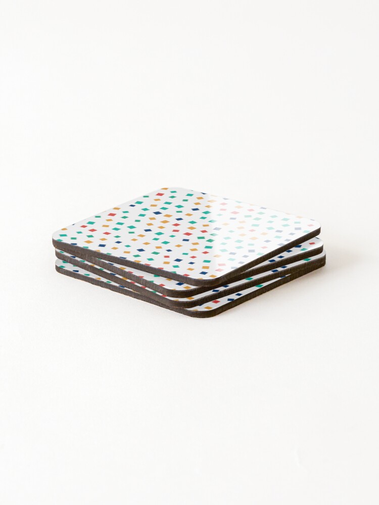 Thumbnail 4 of 5, Coasters (Set of 4), Colorful Squares Pattern designed and sold by AzlanStudio.