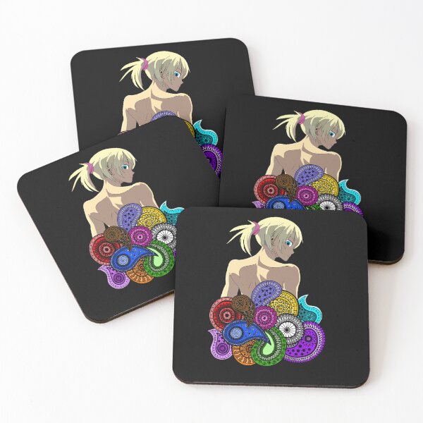 Item preview, Anime girl power with mandala / henna rainbow designed and sold by MaveArts.