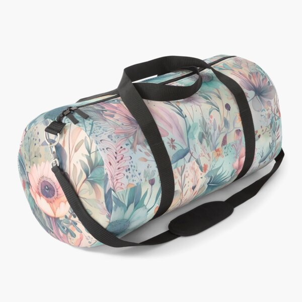 Item preview, watercolor florals in teal and peach designed and sold by JudyHaley.