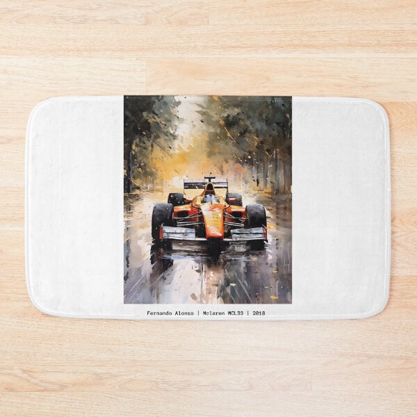 Item preview, Fernando Alonso 2018 Mclaren MCL33 F1 Watercolour Painting Print designed and sold by PicTechNowArt.