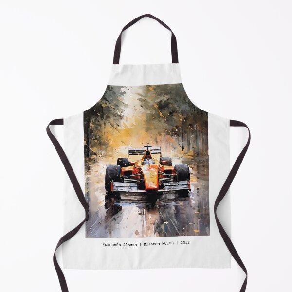 Item preview, Fernando Alonso 2018 Mclaren MCL33 F1 Watercolour Painting Print designed and sold by PicTechNowArt.