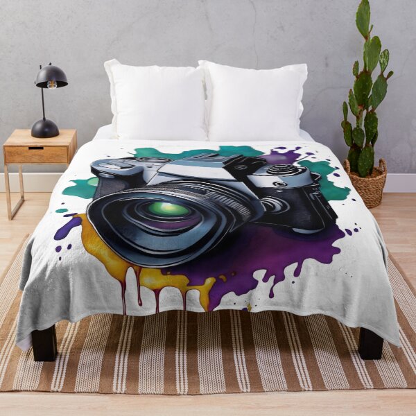 Item preview, photo camera against the background of paints designed and sold by jkrphoto.