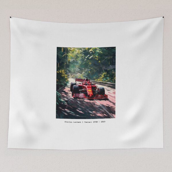 Item preview, Sebastian Vettel 2019 Ferrari SF90 F1 Watercolour Painting Print designed and sold by PicTechNowArt.