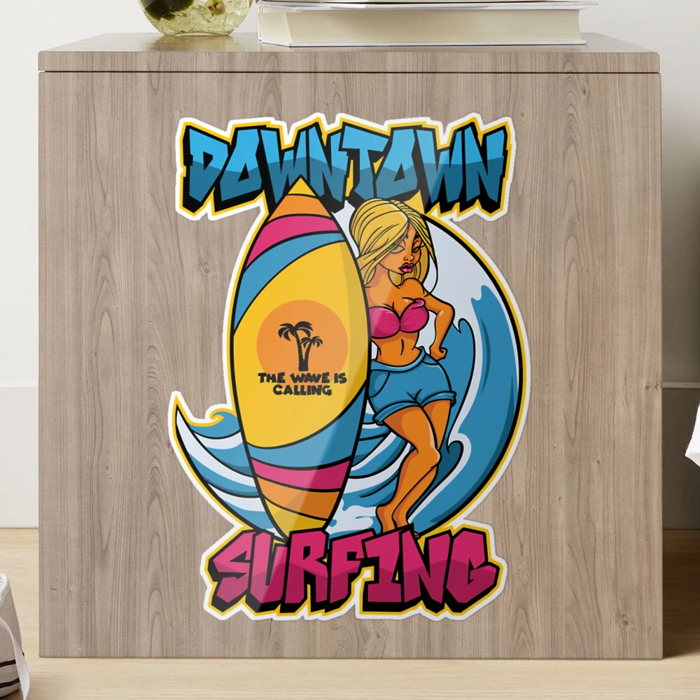 Downtown Surfing Sticker for Sale by lanayacastrejon