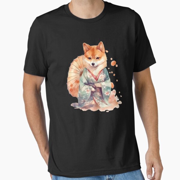 Item preview, Japanese dog Shiba Inu in kimono with flowers designed and sold by Naohiro.