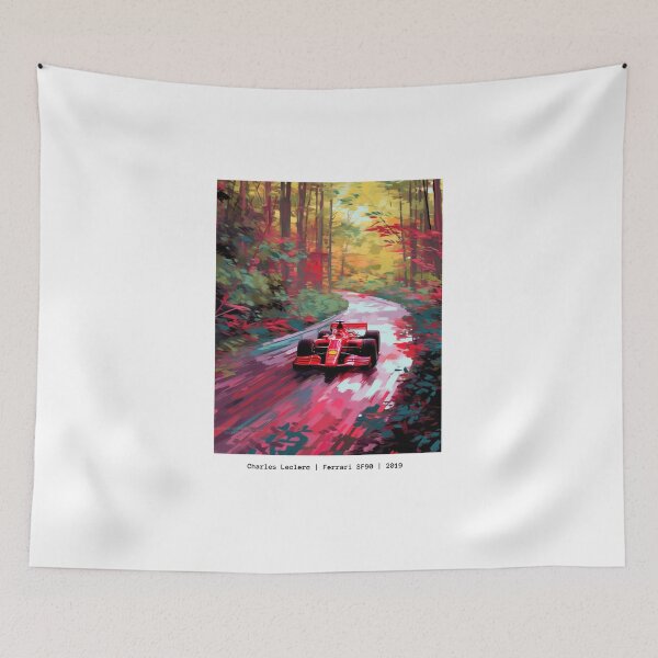Item preview, Sebastian Vettel 2019 Ferrari SF90 F1 Watercolour Painting Print designed and sold by PicTechNowArt.