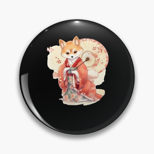 Item preview, Japanese dog Shiba Inu in kimono with flowers designed and sold by Naohiro.