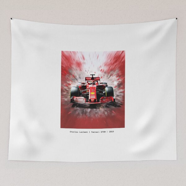 Item preview, Sebastian Vettel 2019 Ferrari SF90 F1 Watercolour Painting Print designed and sold by PicTechNowArt.