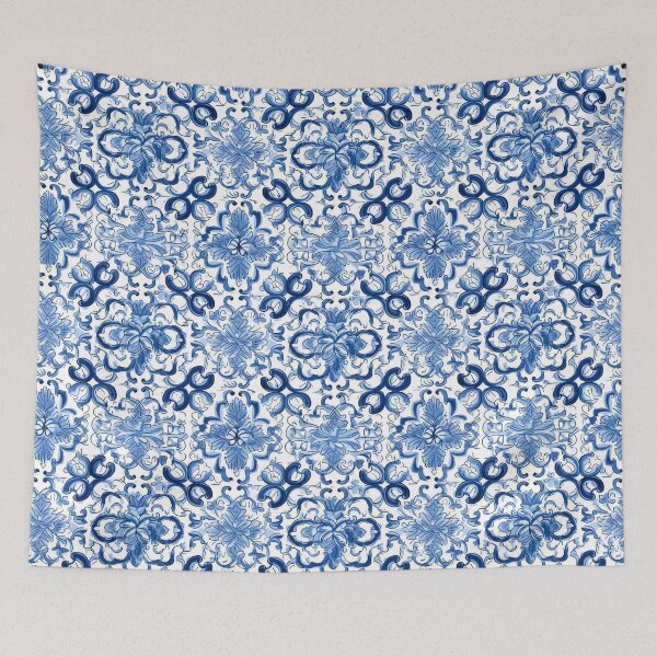 Item preview, Decorative Blue and White Tile Pattern - Baroque Brushwork Style designed and sold by GiveMeMood.