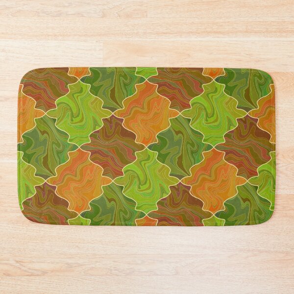 Item preview, Abstract brown, gold, orange and green checkered marble pattern designed and sold by Osting.