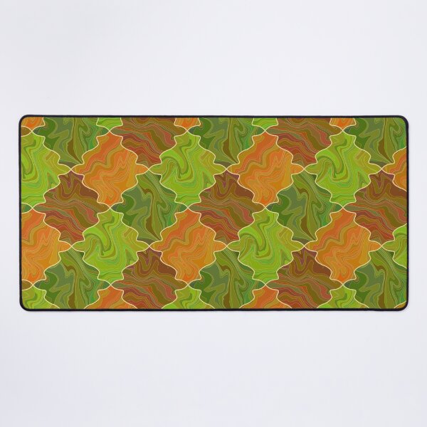 Item preview, Abstract brown, gold, orange and green checkered marble pattern designed and sold by Osting.