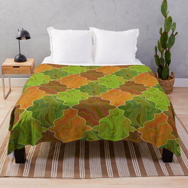 Item preview, Patrón abstracto de mármol a cuadros marrón, dorado, naranja y verde designed and sold by Osting.
