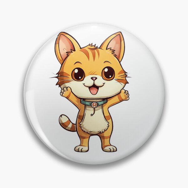 Artikelvorschau, Pawsitively Delightful: Fröhliche Cartoon-Katze mit bezaubernden Kawaii-Vibes entworfen und verkauft von HappyPapaJohnny.
