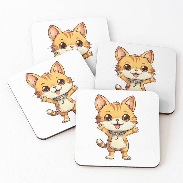 Item preview, Pawsitively Delightful: Happy Cartoon Cat with Charming Kawaii Vibes designed and sold by HappyPapaJohnny.