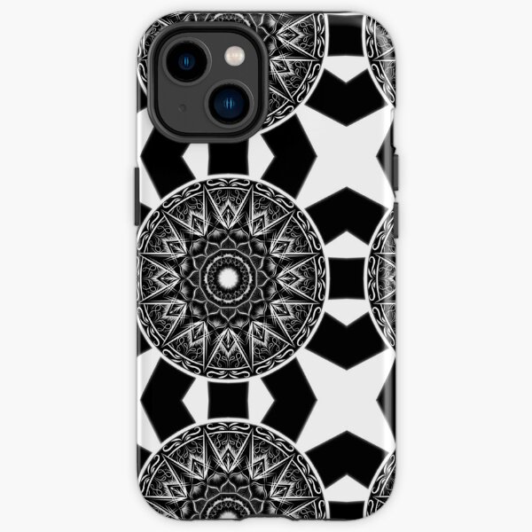 Mandala Pattern Black and White iPhone Tough Case