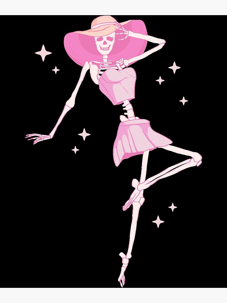 Coquette Aesthetic Pink Skeleton Downtown' Unisex Colorblock Hoodie