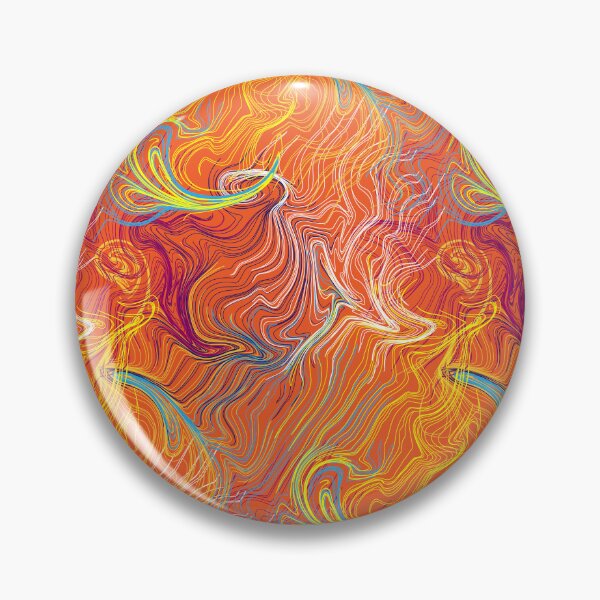 Aperçu de l'œuvre Motif psychédélique liquide abstrait orange, violet, jaune et blanc créée et vendue par Osting.