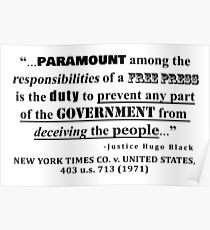 Freies Pressezitat, NEW YORK TIMES CO. V. USA, 403 US 713 (1971) Poster