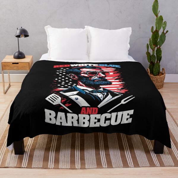 Item preview, Red White Blue And Barbecue Lincoln 4th of July BBQ USA Flag designed and sold by GrandeDuc.