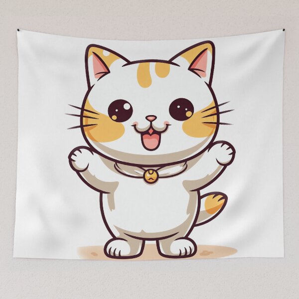 Item preview, Joyful Whiskers: Cute Chubby White Kitten with Playful Paws and a Bright Smile designed and sold by HappyPapaJohnny.