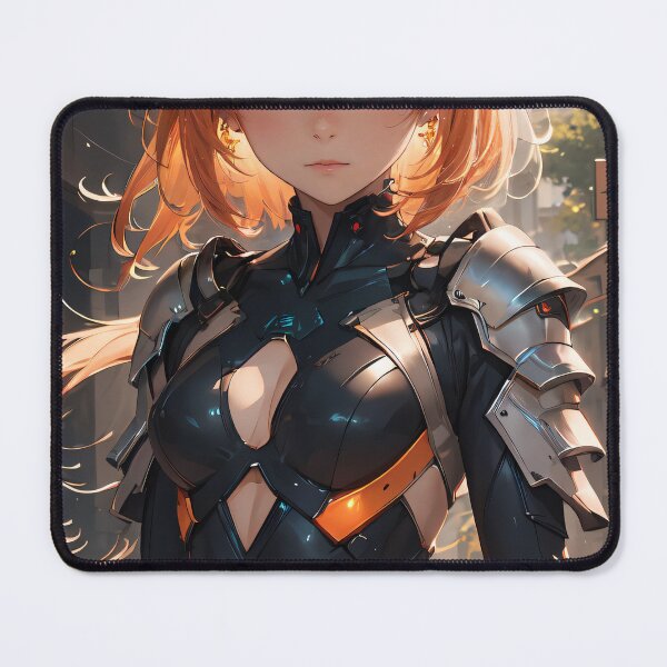 Item preview, Vibrant-haired anime girl in a futuristic cyber bodysuit designed and sold by Comethri.