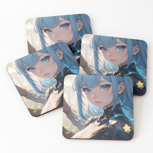 Item preview, Vibrant-haired anime girl in a futuristic cyber bodysuit designed and sold by Comethri.