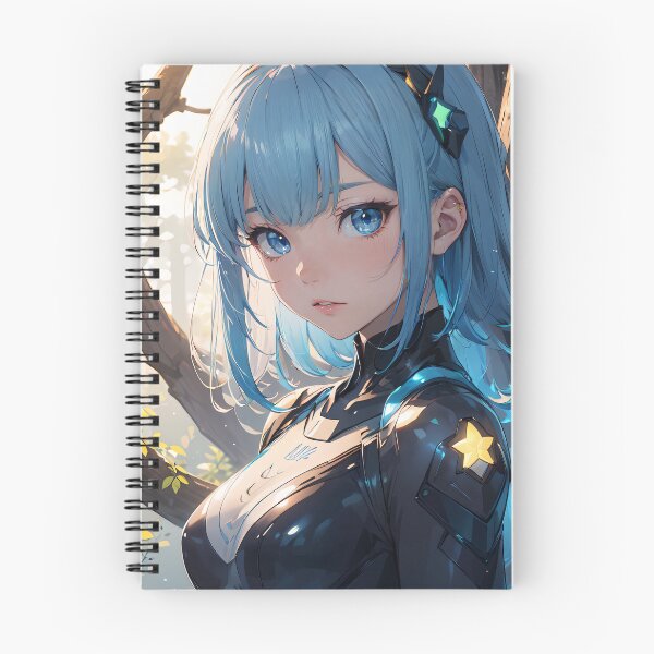 Item preview, Vibrant-haired anime girl in a futuristic cyber bodysuit designed and sold by Comethri.
