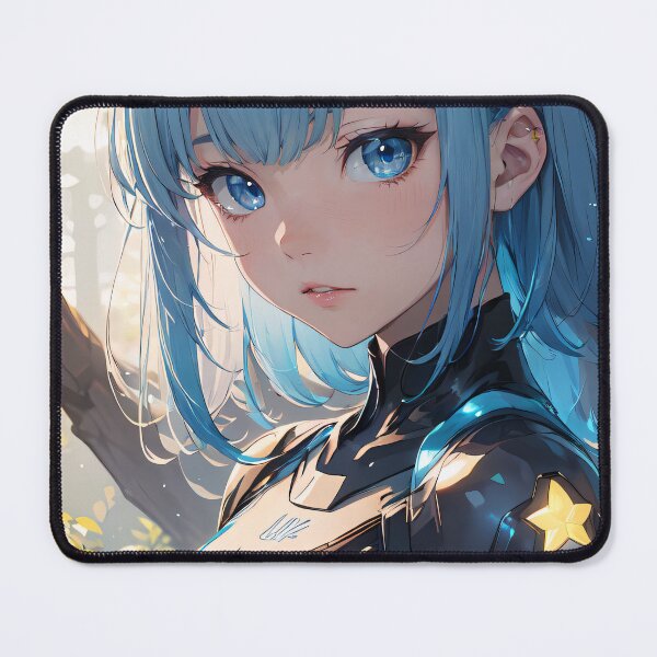 Item preview, Vibrant-haired anime girl in a futuristic cyber bodysuit designed and sold by Comethri.