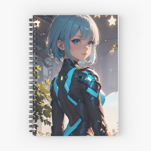 Item preview, Vibrant-haired anime girl in a futuristic cyber bodysuit designed and sold by Comethri.