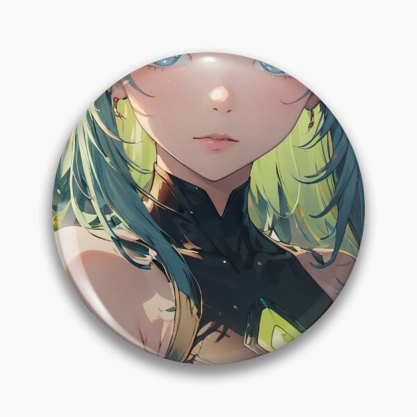 Item preview, Vibrant-haired anime girl in a futuristic cyber bodysuit designed and sold by Comethri.