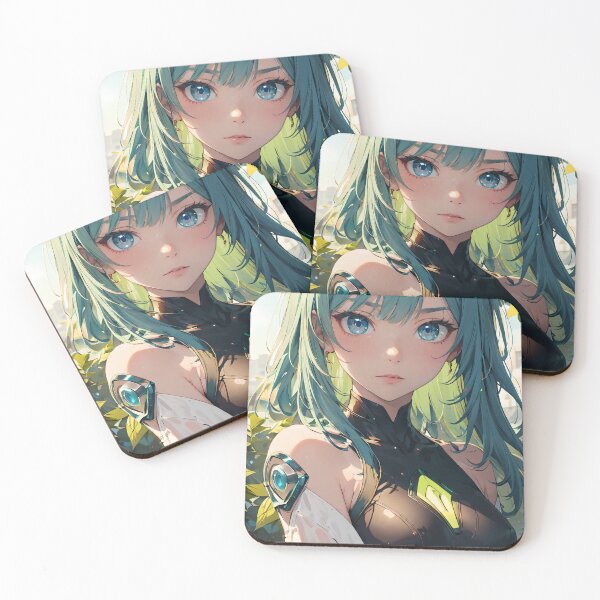Item preview, Vibrant-haired anime girl in a futuristic cyber bodysuit designed and sold by Comethri.