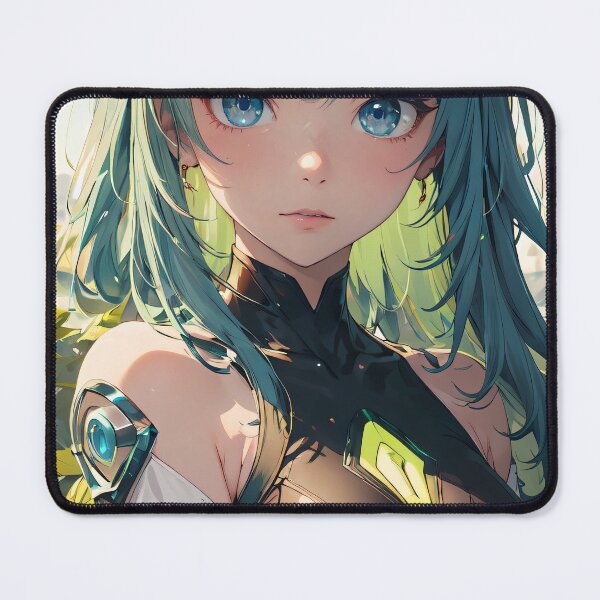 Item preview, Vibrant-haired anime girl in a futuristic cyber bodysuit designed and sold by Comethri.