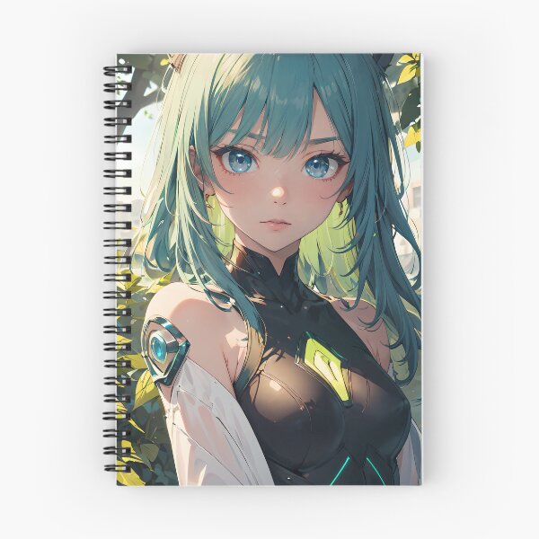 Item preview, Vibrant-haired anime girl in a futuristic cyber bodysuit designed and sold by Comethri.