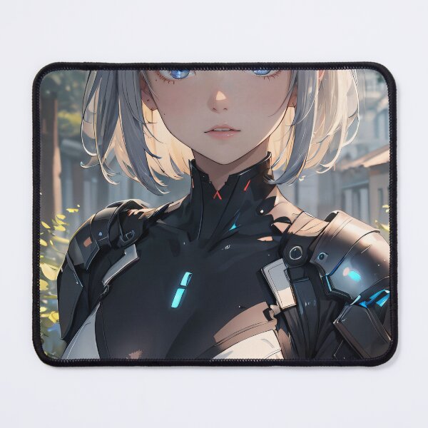 Item preview, Vibrant-haired anime girl in a futuristic cyber bodysuit designed and sold by Comethri.