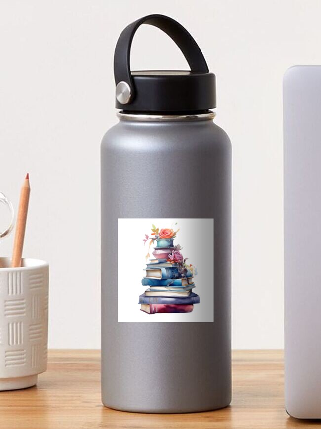 Watercolour painting of designer books Sticker for Sale by