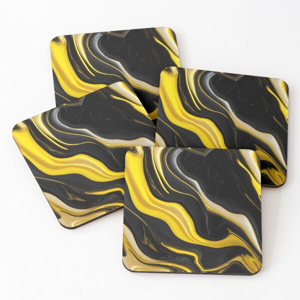 Item preview, Yellow And Black Marble designed and sold by RockBeeDesigns.