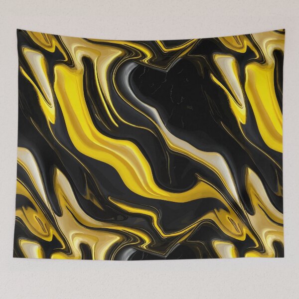 Item preview, Yellow And Black Marble designed and sold by RockBeeDesigns.