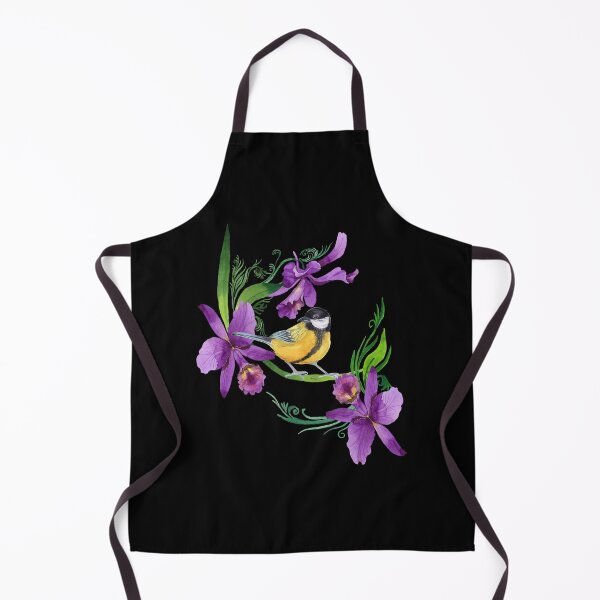 Item preview, Great Tit Paridae Bird Purple Orchid Graphic | Calmness collection designed and sold by Made by Tamar.
