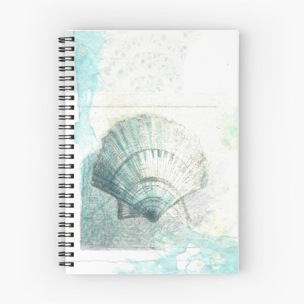 Item preview, Scallop clam sea shell in mixed media designed and sold by LisaLeQuelenec.