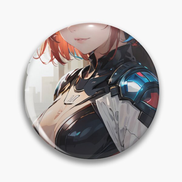 Item preview, Vibrant-haired anime girl in a futuristic cyber bodysuit designed and sold by Comethri.