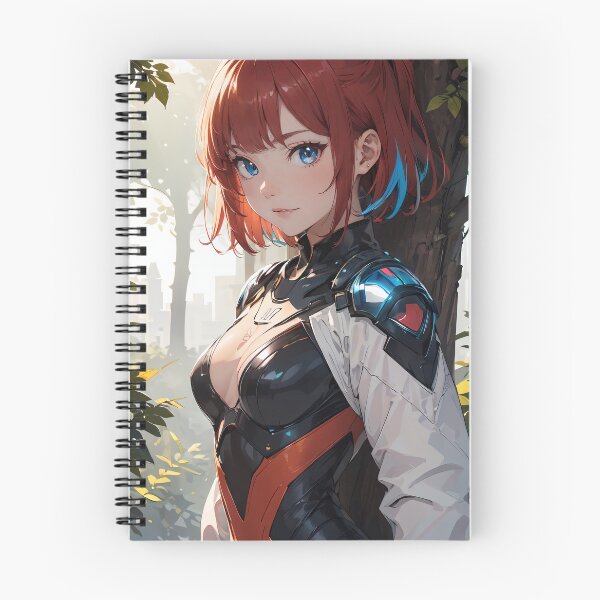Item preview, Vibrant-haired anime girl in a futuristic cyber bodysuit designed and sold by Comethri.