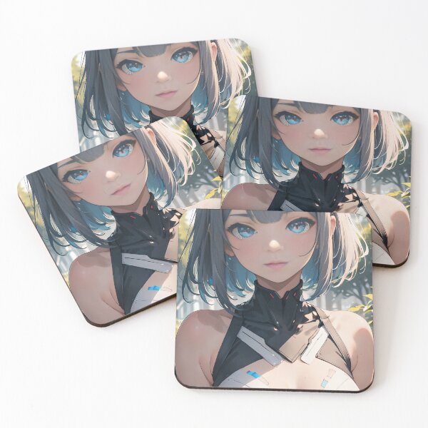 Item preview, Vibrant-haired anime girl in a futuristic cyber bodysuit designed and sold by Comethri.