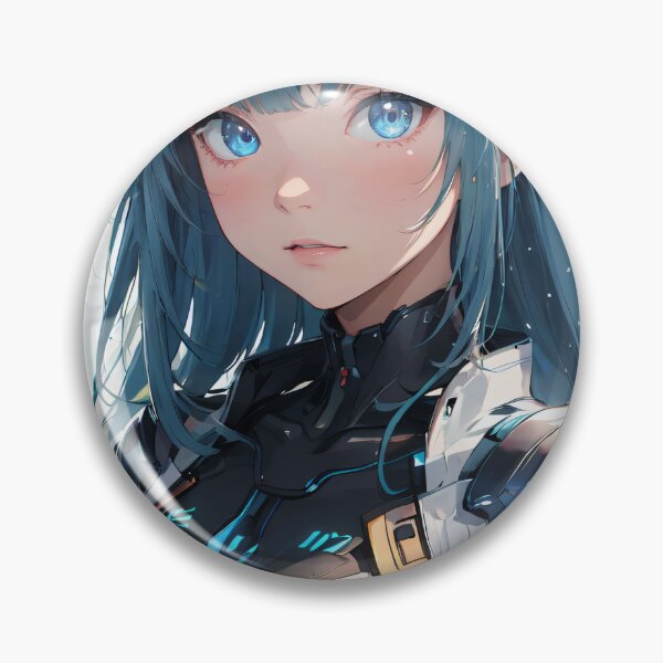 Item preview, Vibrant-haired anime girl in a futuristic cyber bodysuit designed and sold by Comethri.