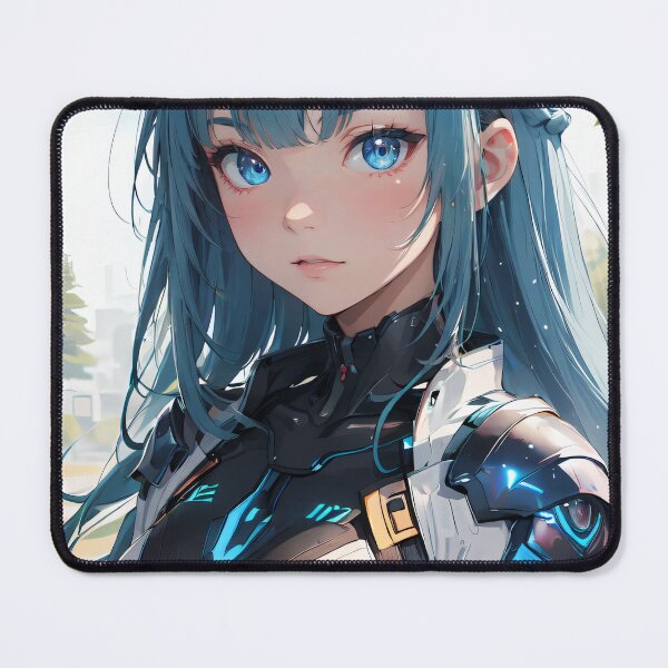 Item preview, Vibrant-haired anime girl in a futuristic cyber bodysuit designed and sold by Comethri.