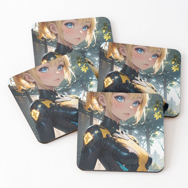 Item preview, Vibrant-haired anime girl in a futuristic cyber bodysuit designed and sold by Comethri.