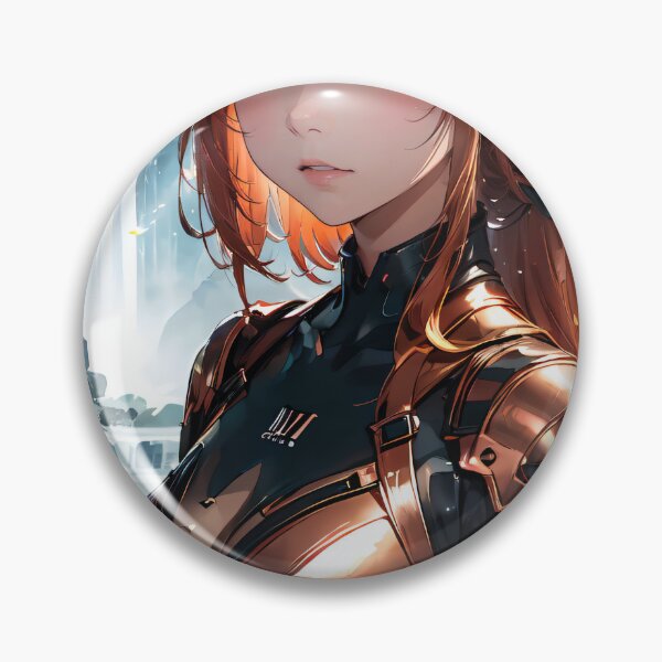 Item preview, Vibrant-haired anime girl in a futuristic cyber bodysuit designed and sold by Comethri.