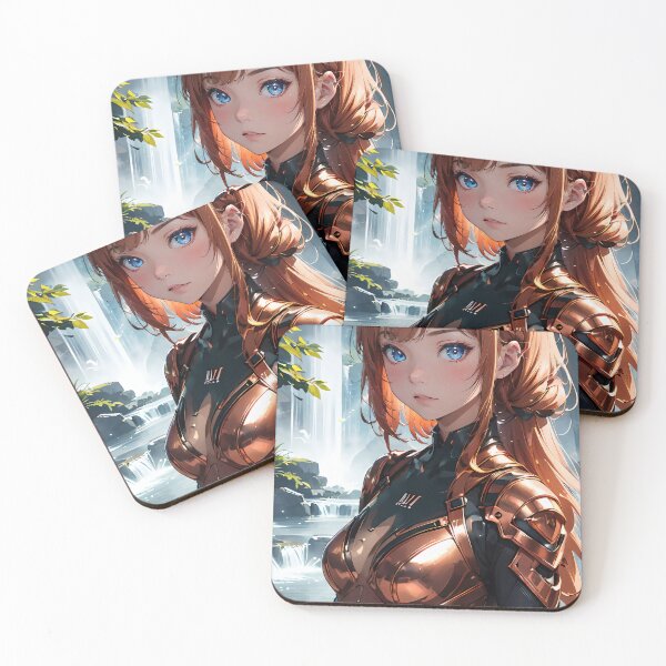 Item preview, Vibrant-haired anime girl in a futuristic cyber bodysuit designed and sold by Comethri.