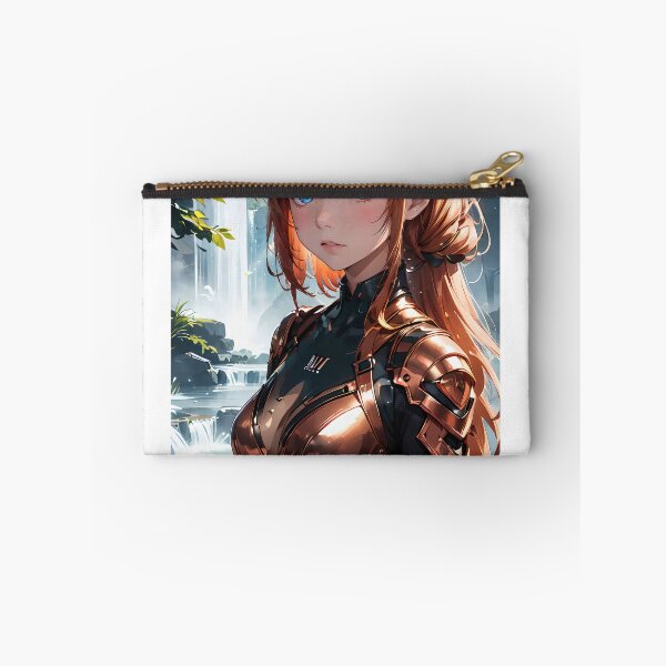 Item preview, Vibrant-haired anime girl in a futuristic cyber bodysuit designed and sold by Comethri.
