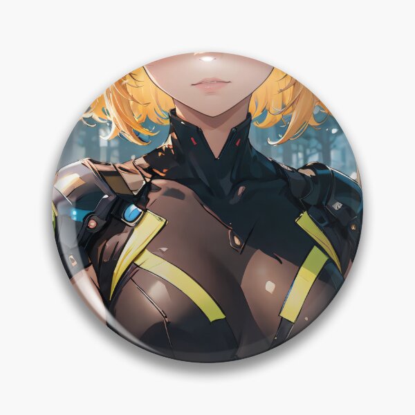 Item preview, Vibrant-haired anime girl in a futuristic cyber bodysuit designed and sold by Comethri.